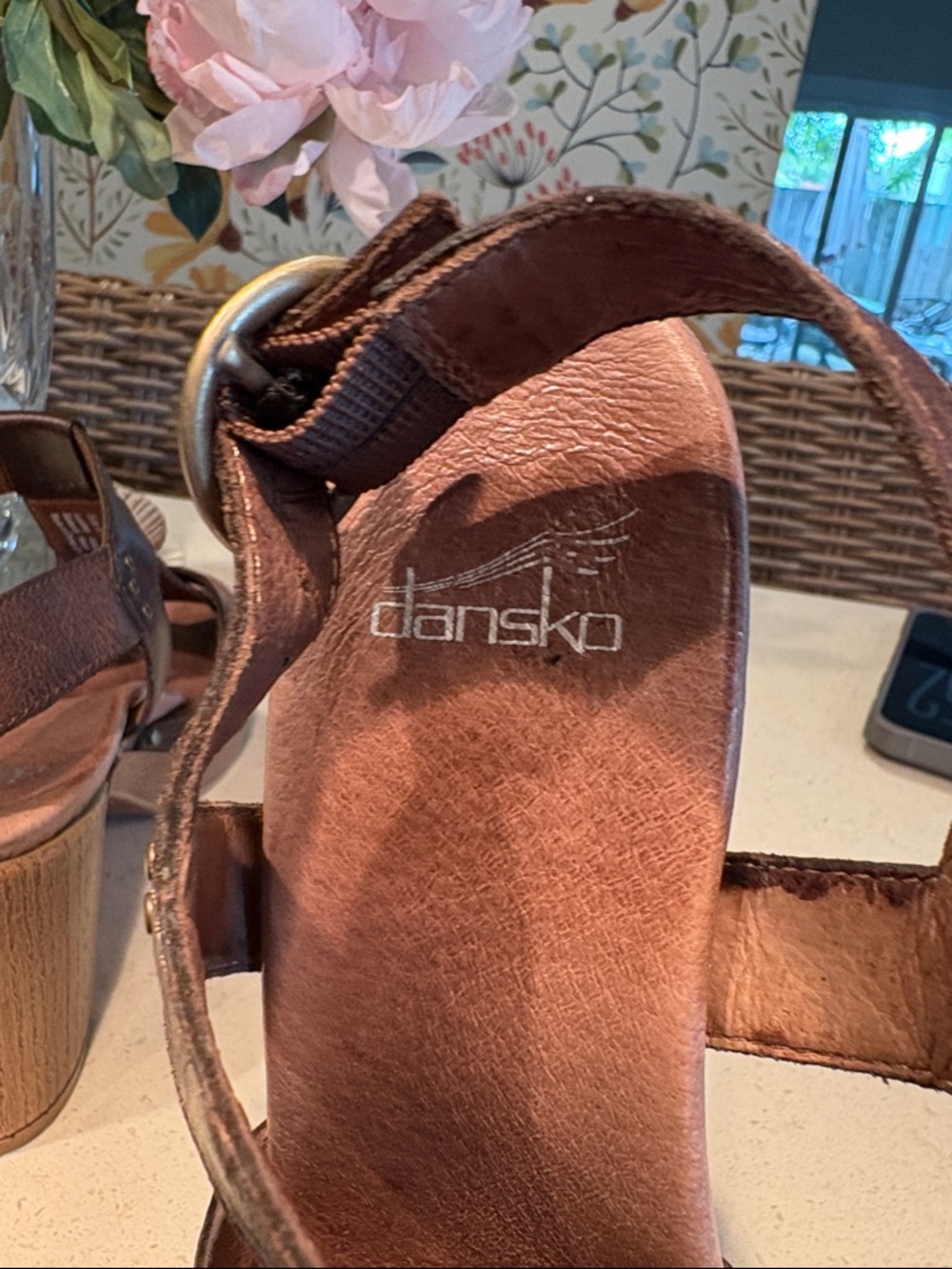 Women’s Brown Leather Studded Clog Sandal - Picture 6 of 10
